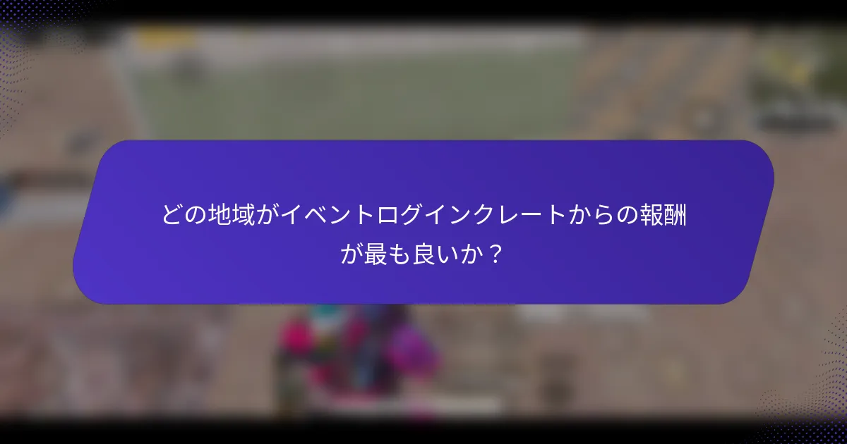 どの地域がイベントログインクレートからの報酬が最も良いか?