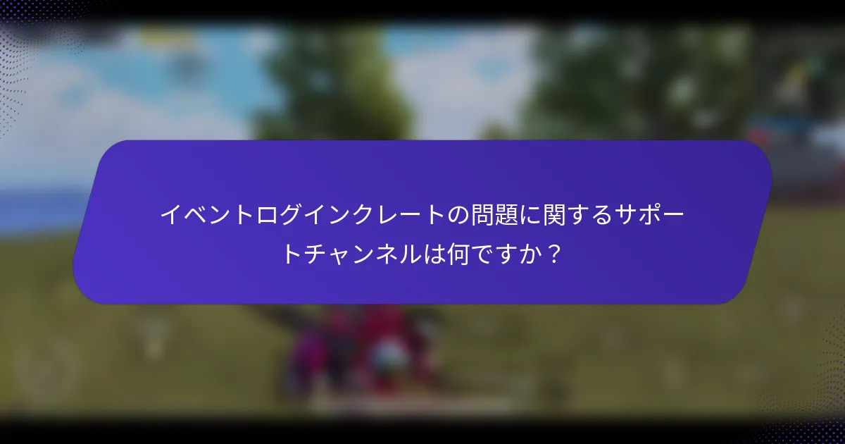 イベントログインクレートの問題に関するサポートチャンネルは何ですか？
