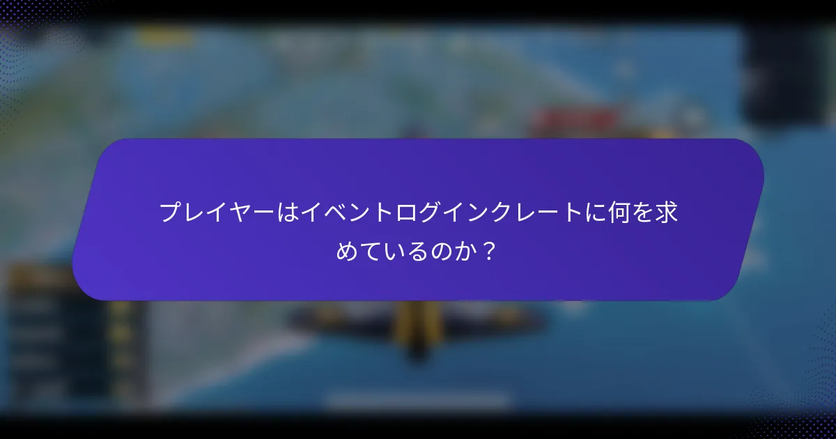 プレイヤーはイベントログインクレートに何を求めているのか？