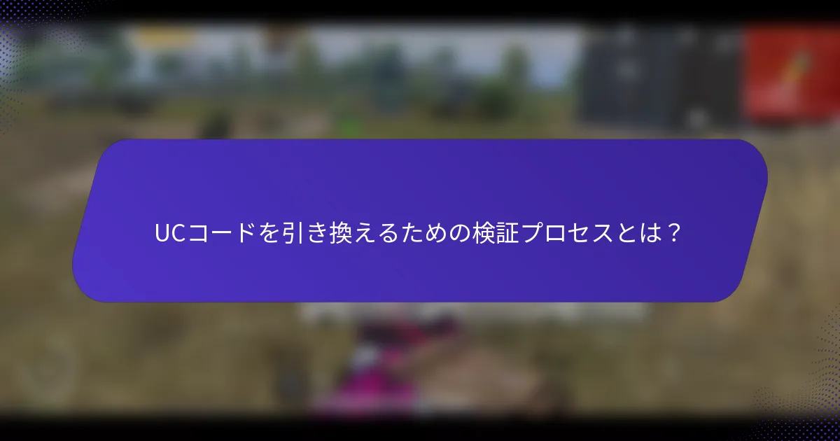 UCコードを引き換えるための検証プロセスとは?